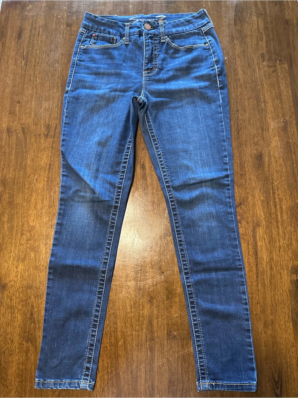 Seven7 Women's Skinny Jeans in Dark Blue Denim